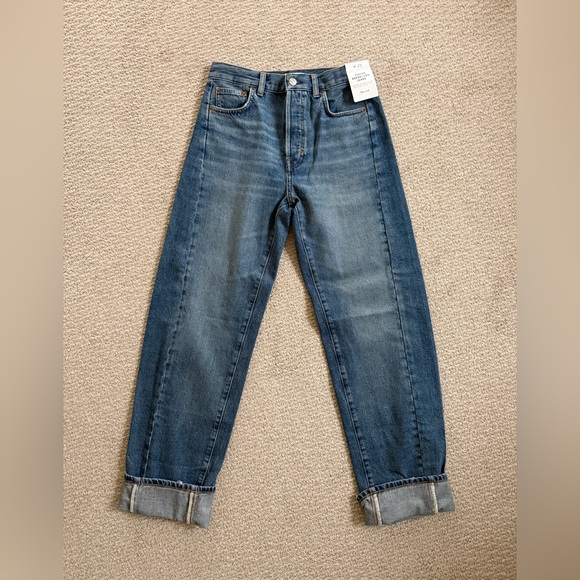 NWT Madewell Pieced Barrel leg jeans. Size 25 - Picture 6 of 8